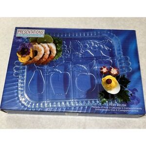 Vintage 1980 5 Part Relish Tray Indiana Glass Co. Presentations Fruits No 5455